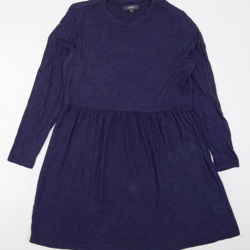 Studio Womens Blue  Viscose A-Line  Size 12  Crew Neck Pullover