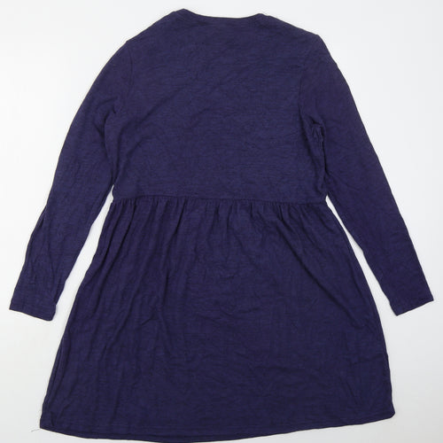 Studio Womens Blue  Viscose A-Line  Size 12  Crew Neck Pullover
