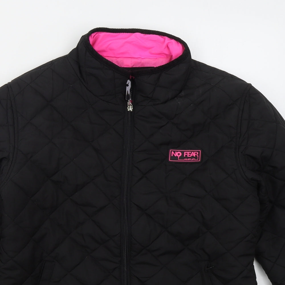 No Fear Womens Black   Quilted Coat Size 14  Zip