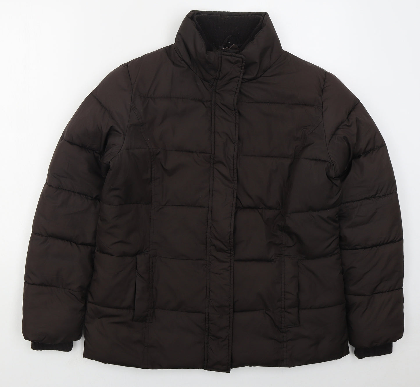 Avenue Womens Brown   Quilted Coat Size 12  Zip
