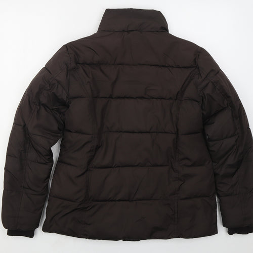 Avenue Womens Brown   Quilted Coat Size 12  Zip