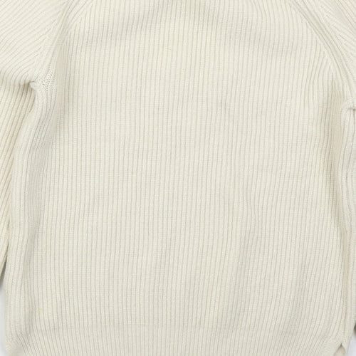 NEXT Womens Beige V-Neck  Viscose Pullover Jumper Size XS