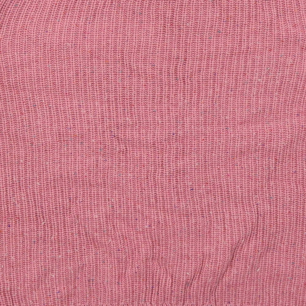Marks and Spencer Womens Pink Crew Neck  Cotton Pullover Jumper Size L
