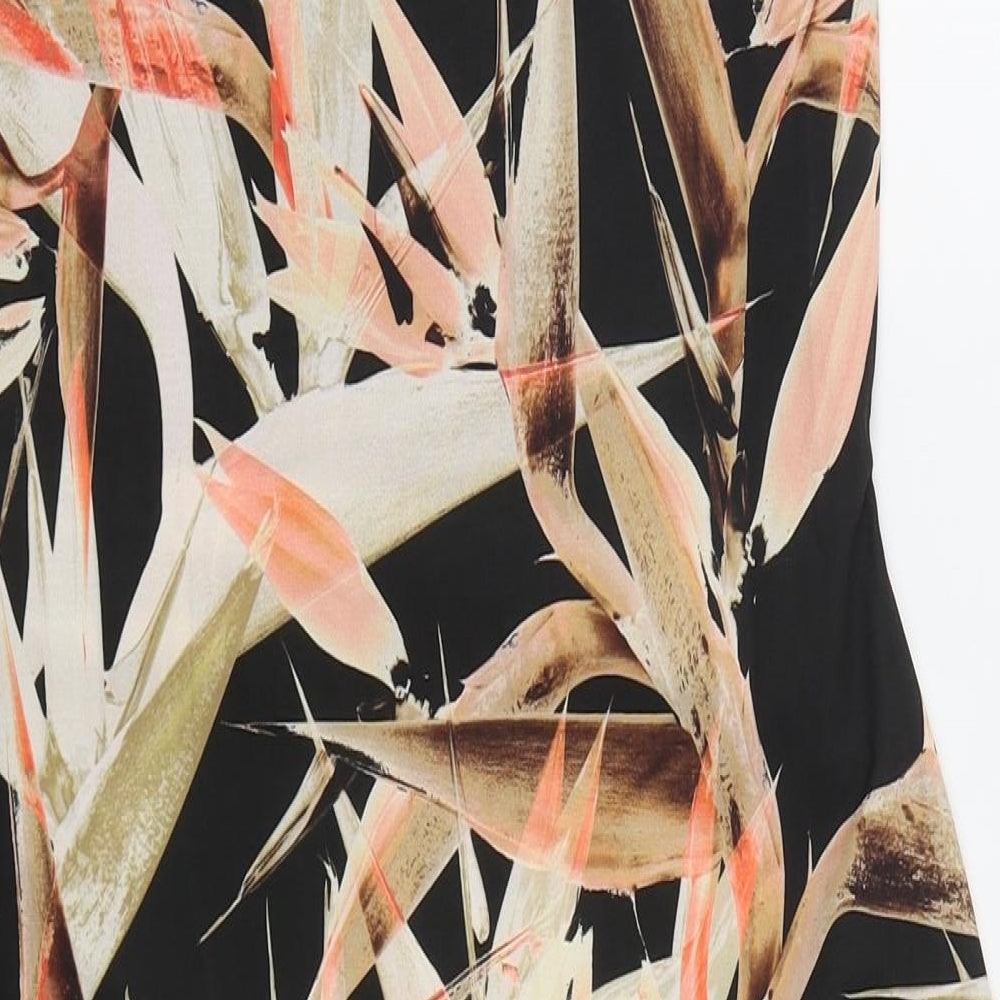 Wallis Womens Black Floral Polyester Pencil Dress  Size 14  Boat Neck Pullover