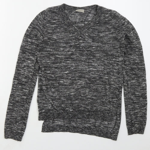 VERO MODA Womens Grey V-Neck  Acrylic Pullover Jumper Size XS