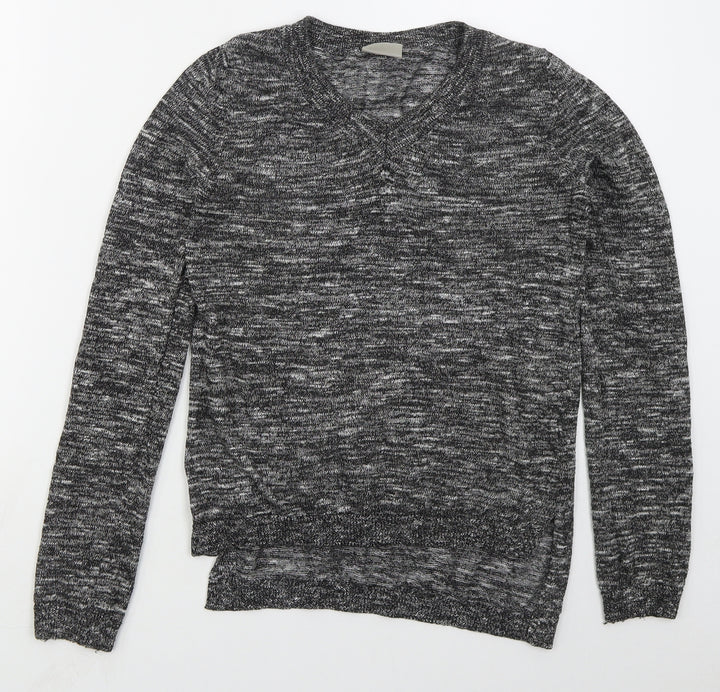 VERO MODA Womens Grey V-Neck Acrylic Pullover Jumper Size XS