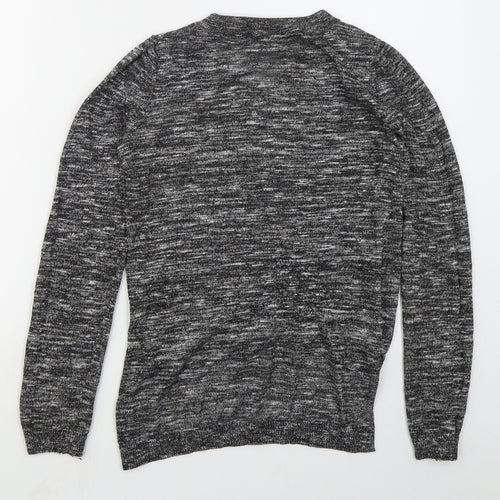 VERO MODA Womens Grey V-Neck  Acrylic Pullover Jumper Size XS
