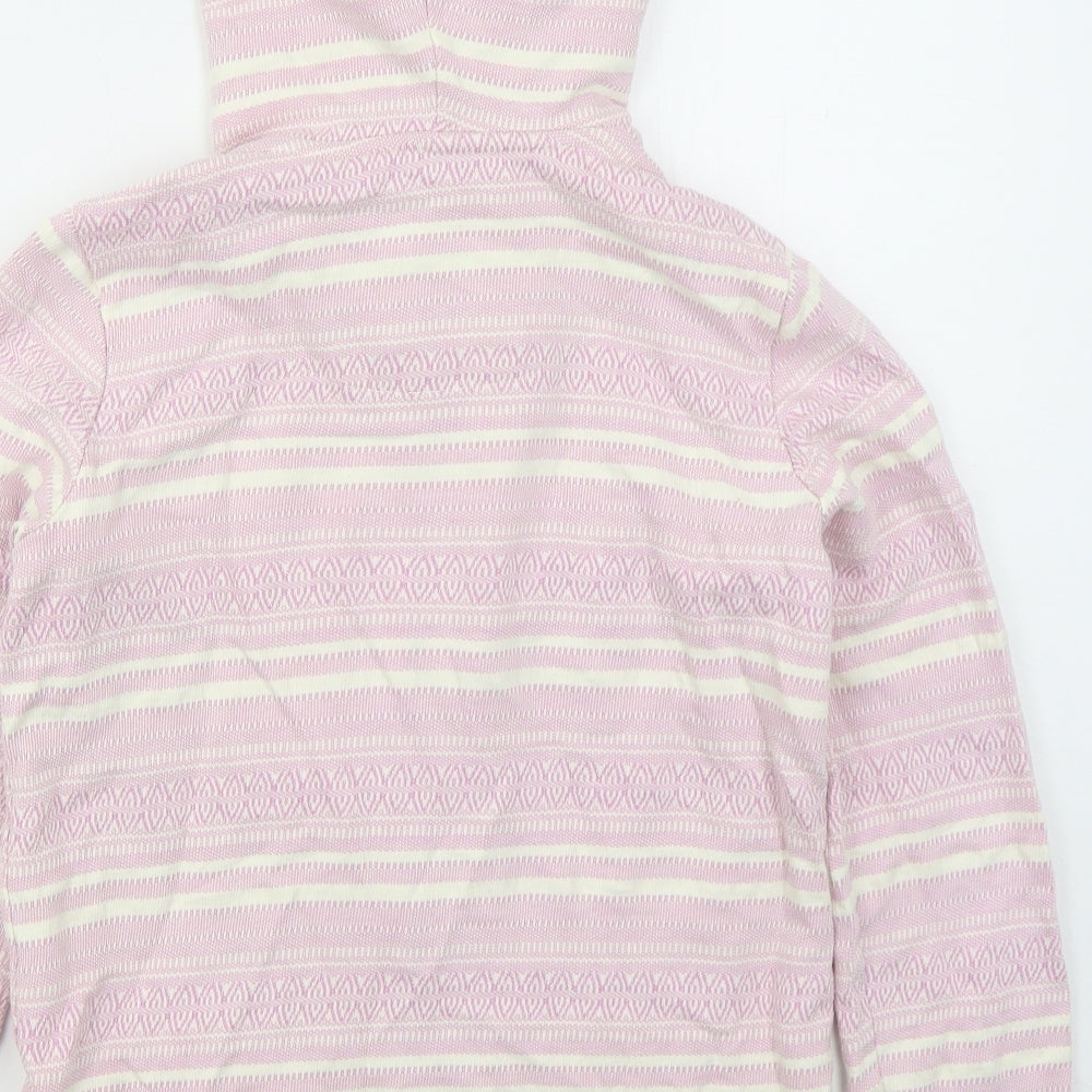 Fat Face Girls Pink Geometric Cotton Full Zip Hoodie Size 12-13 Years  Zip