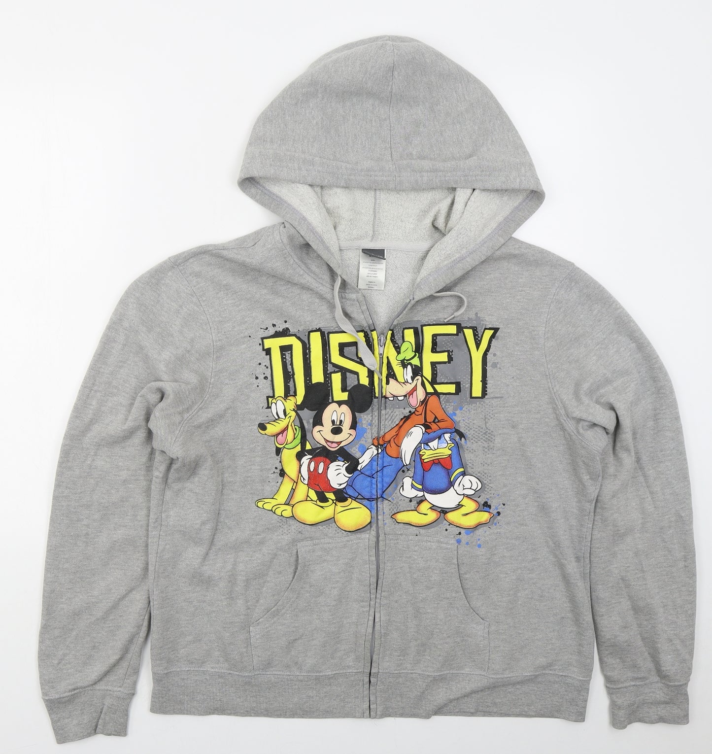Disney Mens Grey  Cotton Full Zip Hoodie Size XL   - Disney