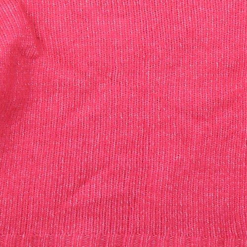 Marks and Spencer Womens Pink V-Neck  Nylon Pullover Jumper Size S