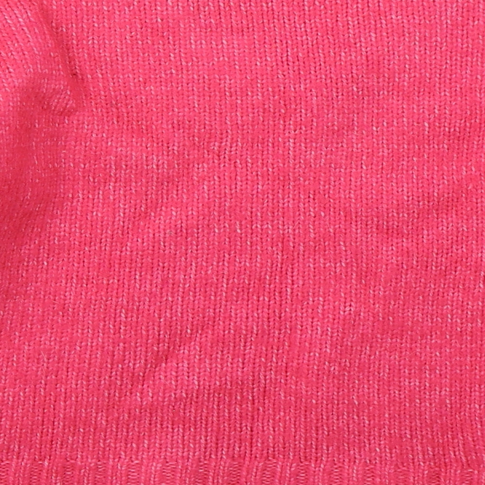 Marks and Spencer Womens Pink V-Neck  Nylon Pullover Jumper Size S