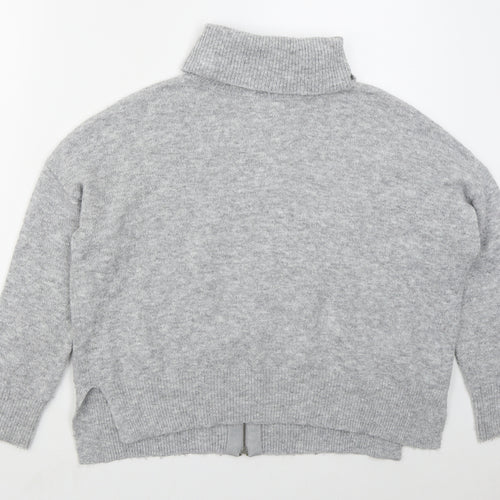 Topshop Womens Grey Roll Neck  Acrylic Pullover Jumper Size 6