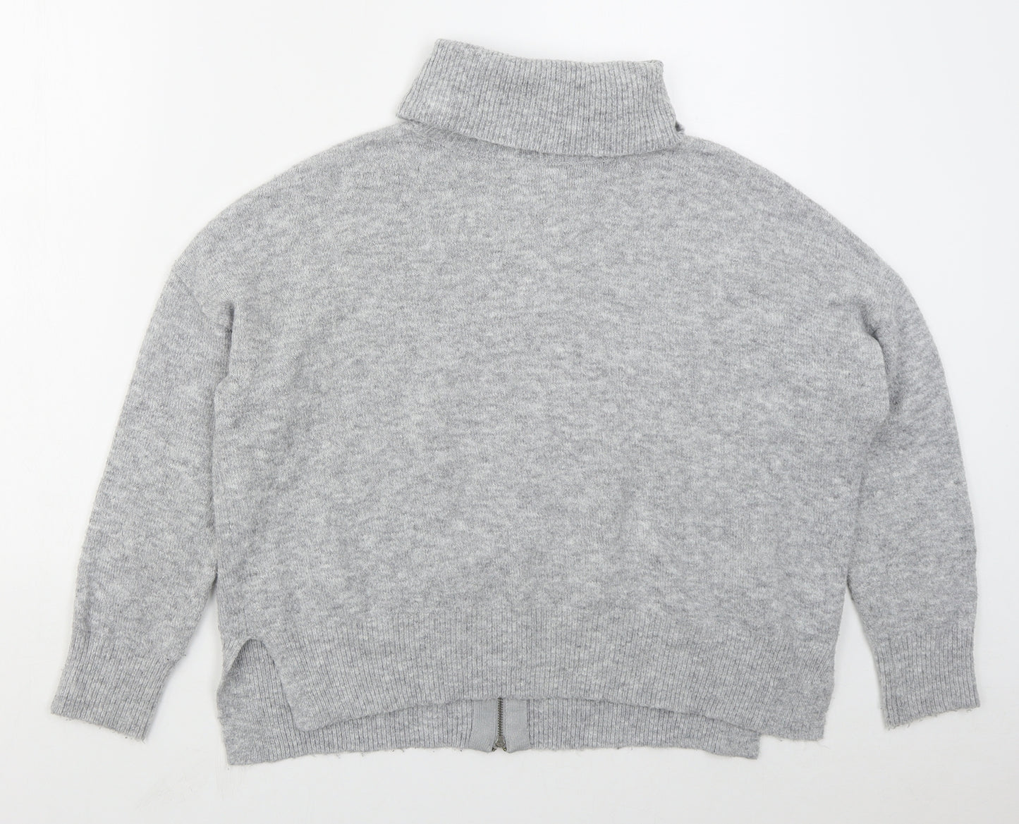 Topshop Womens Grey Roll Neck  Acrylic Pullover Jumper Size 6