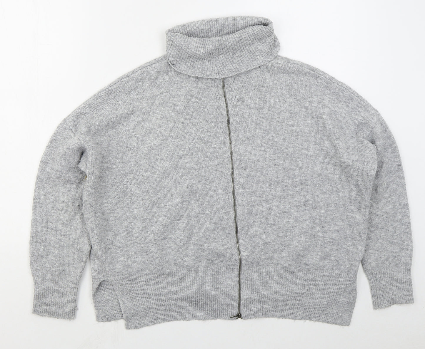 Topshop Womens Grey Roll Neck  Acrylic Pullover Jumper Size 6