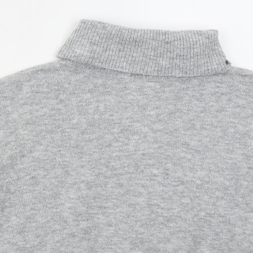 Topshop Womens Grey Roll Neck  Acrylic Pullover Jumper Size 6