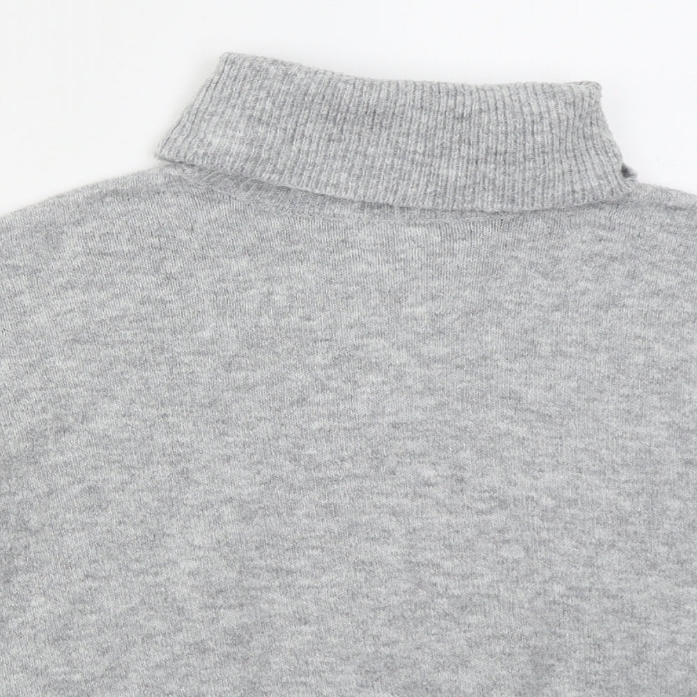 Topshop Womens Grey Roll Neck  Acrylic Pullover Jumper Size 6