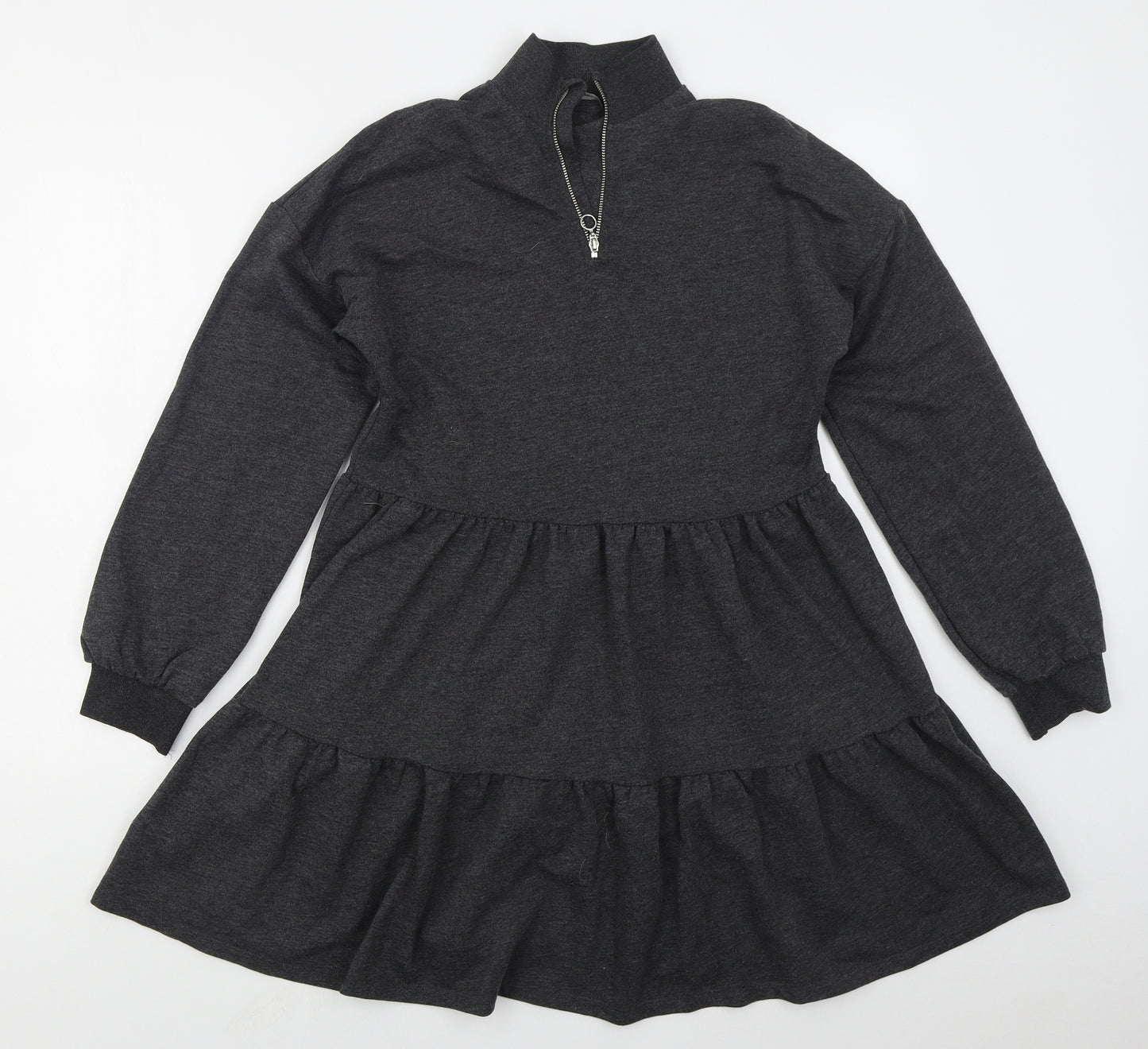 George Girls Grey  Cotton A-Line  Size 12-13 Years  Collared Pullover