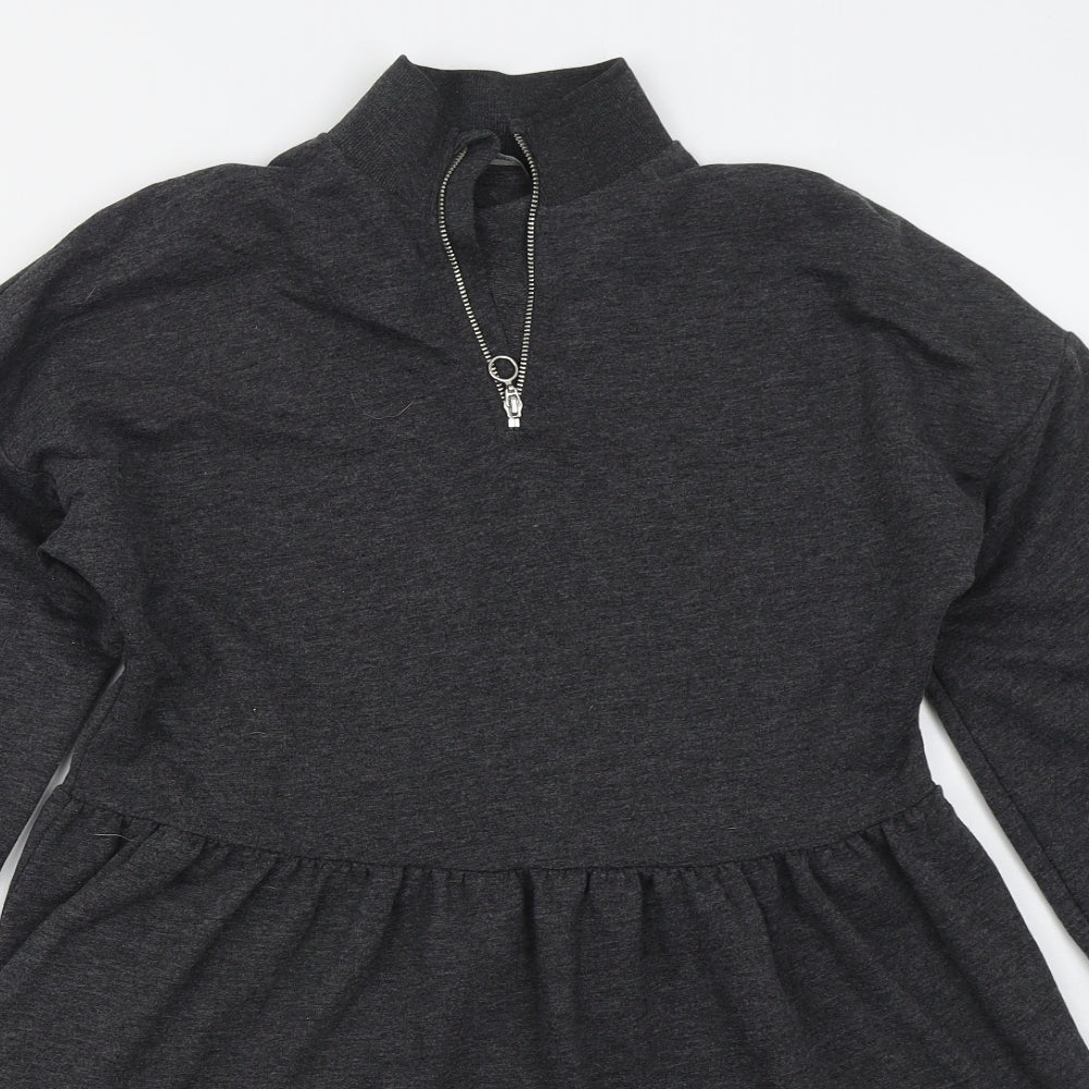George Girls Grey  Cotton A-Line  Size 12-13 Years  Collared Pullover