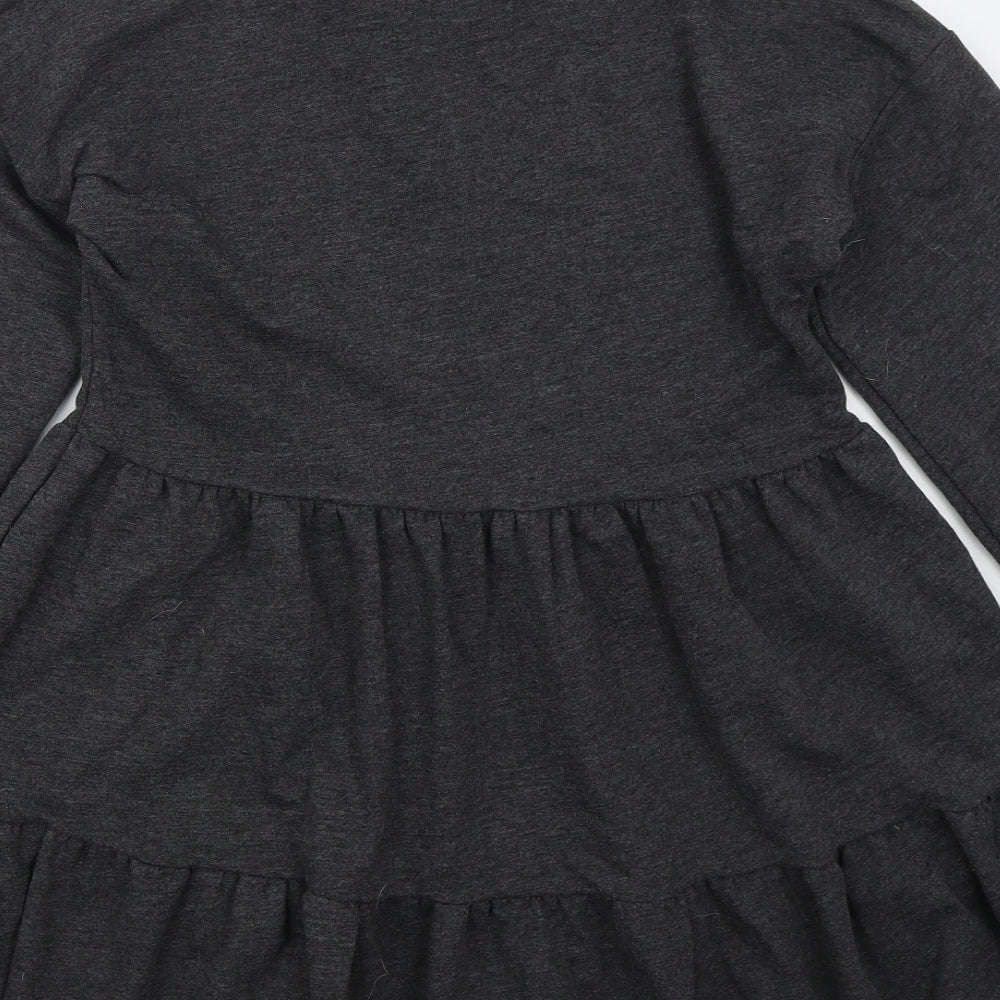 George Girls Grey  Cotton A-Line  Size 12-13 Years  Collared Pullover