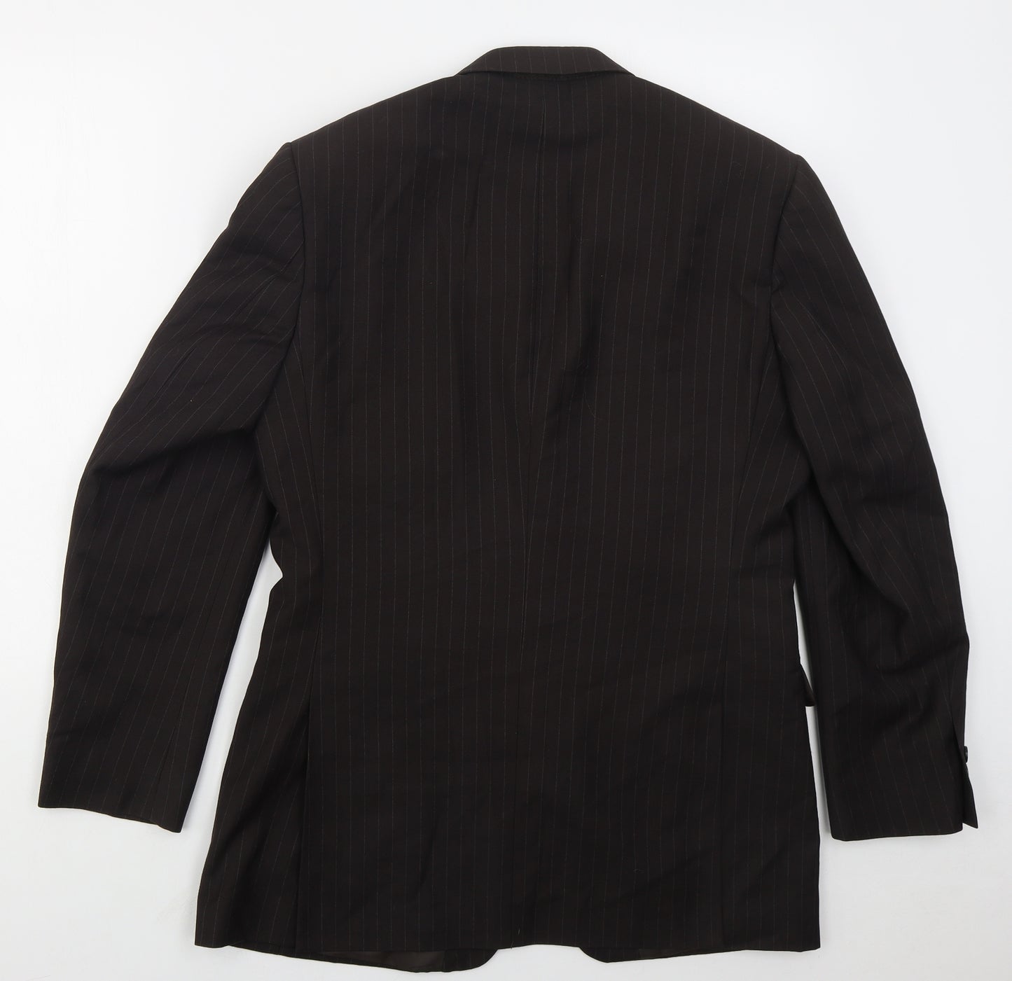 Burton Mens Brown Striped Polyester Jacket Suit Jacket Size 38