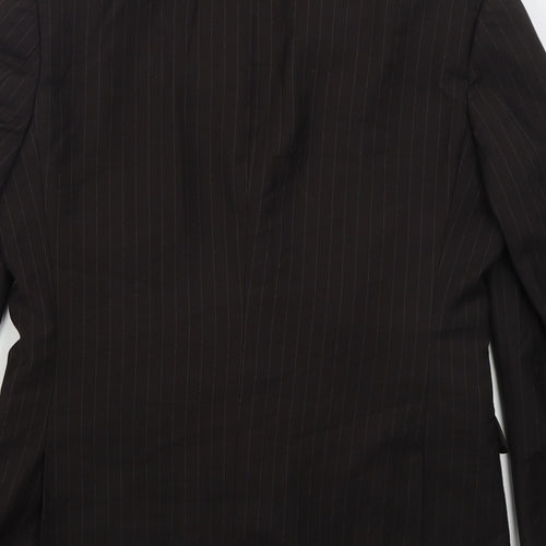 Burton Mens Brown Striped Polyester Jacket Suit Jacket Size 38
