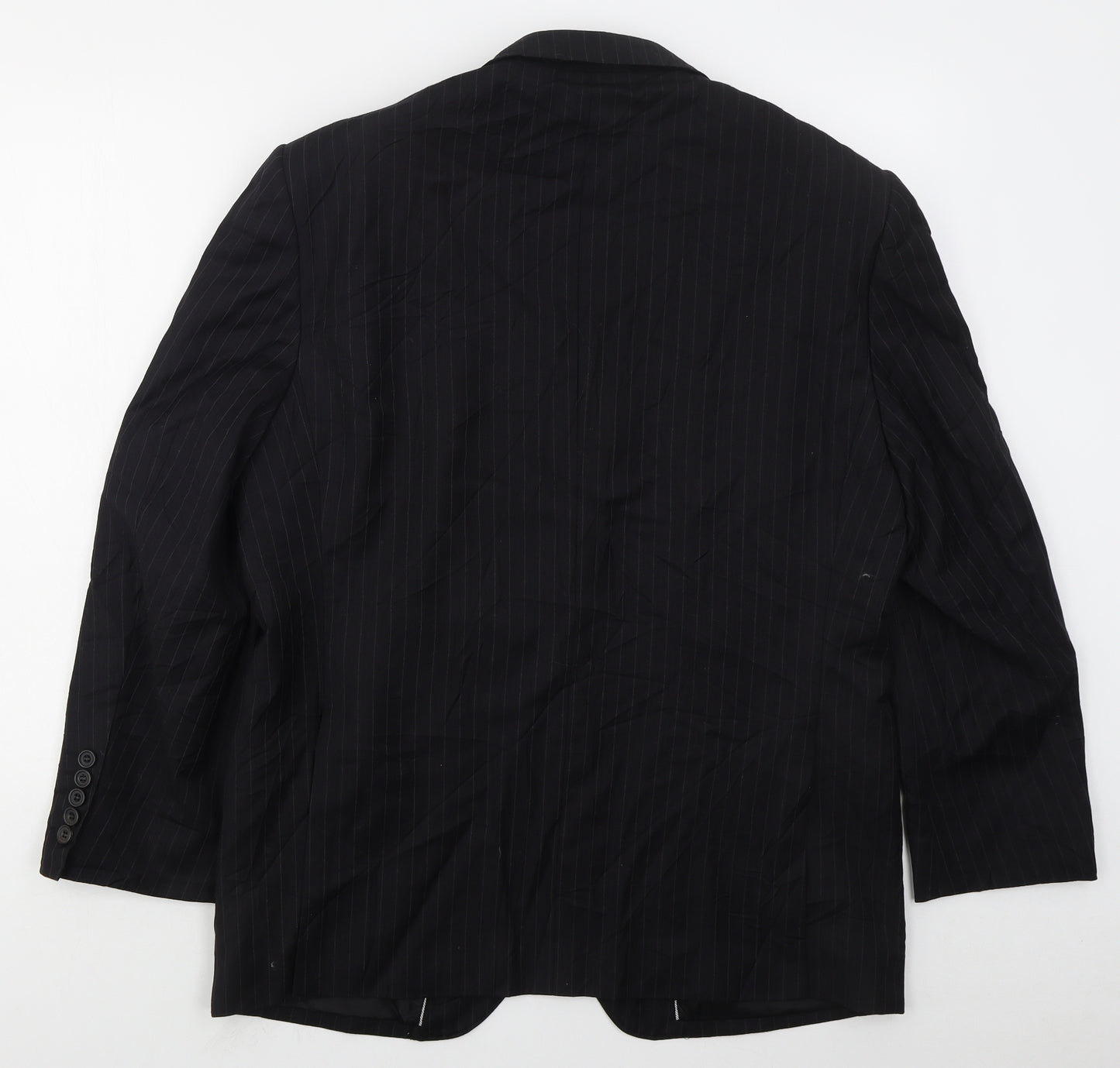 Marks and Spencer Mens Black Striped Wool Jacket Suit Jacket Size 42