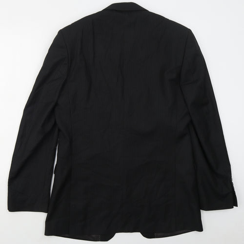 New Look Mens Black Striped Polyester Jacket Suit Jacket Size 40