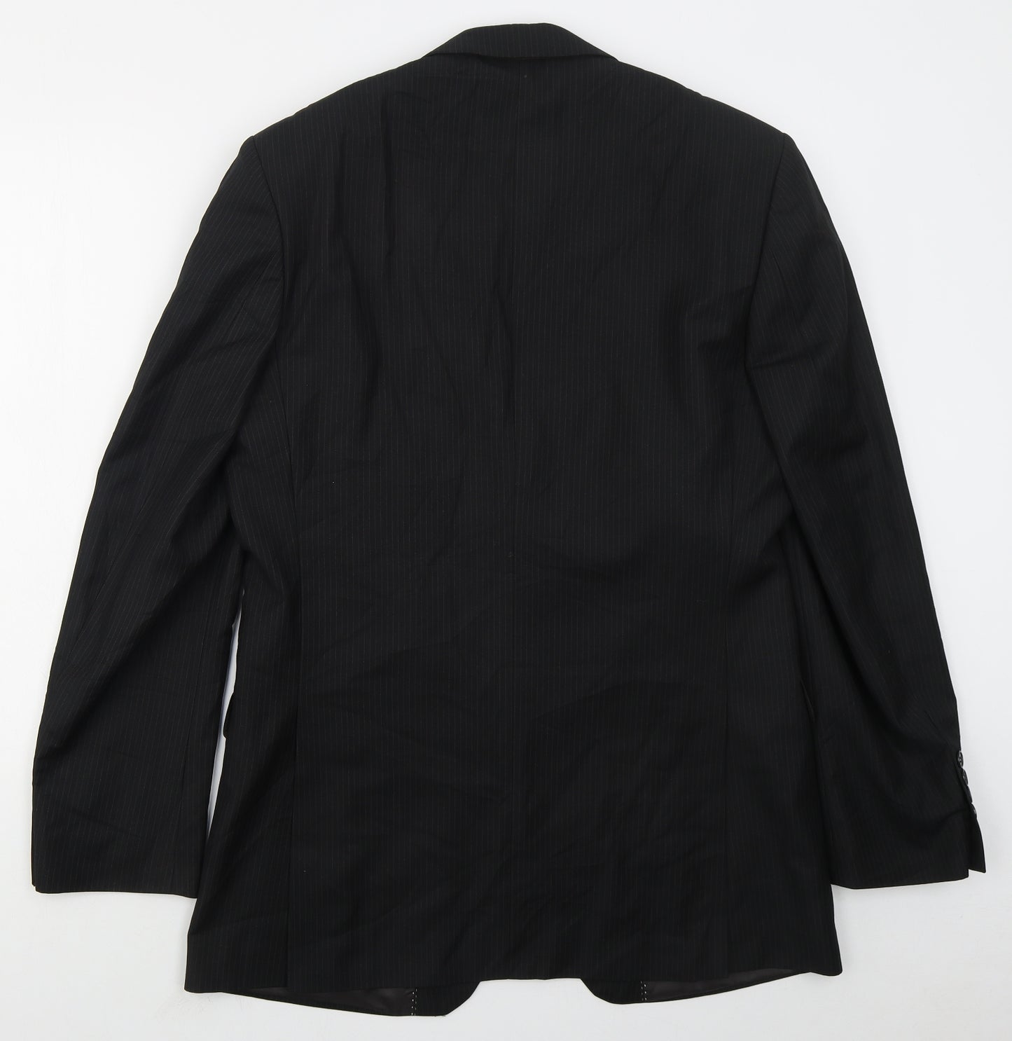 New Look Mens Black Striped Polyester Jacket Suit Jacket Size 40