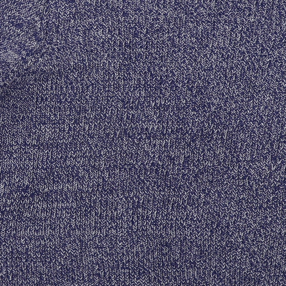 M&Co Womens Blue V-Neck  Cotton Pullover Jumper Size 16