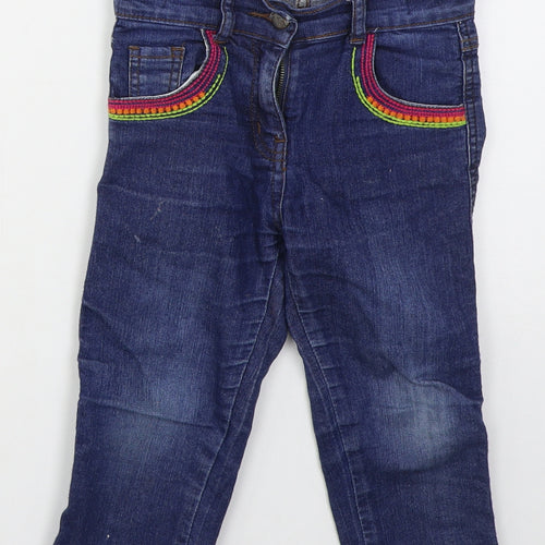 Minnie Minors Girls Blue  Cotton Straight Jeans Size 5 Years  Regular Button