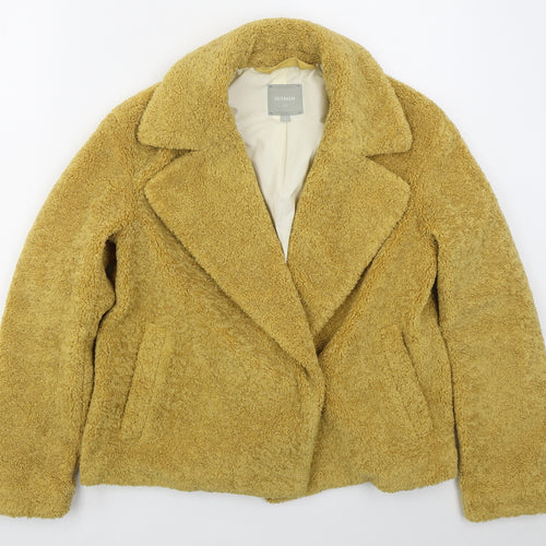 NEXT Womens Yellow   Pea Coat Coat Size S  Button