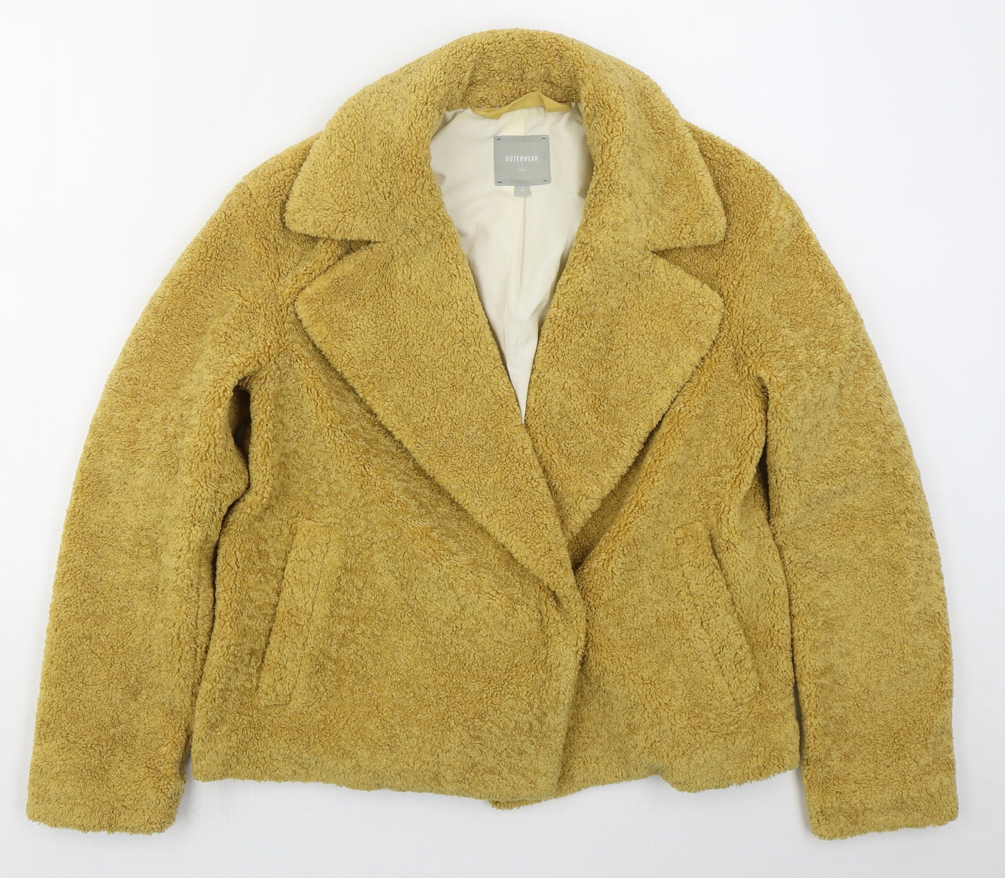 NEXT Womens Yellow   Pea Coat Coat Size S  Button