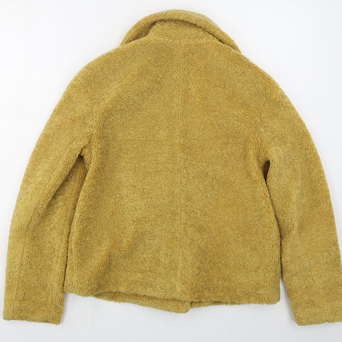 NEXT Womens Yellow   Pea Coat Coat Size S  Button