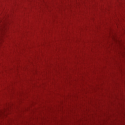 NEXT Womens Red Crew Neck  Acrylic Pullover Jumper Size 10   - Ho Ho Ho