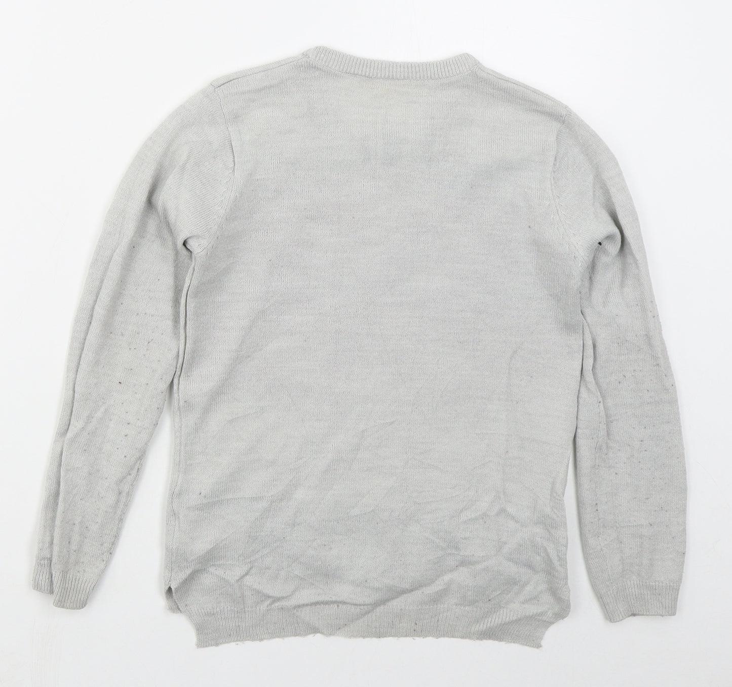 Pepperts Girls Grey Crew Neck  Acrylic Pullover Jumper Size 8-9 Years  Pullover - Mrs Claus
