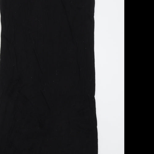Marks and Spencer Womens Black Striped Acrylic Jumper Dress  Size 10  Crew Neck Pullover