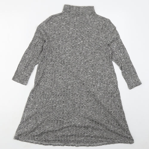 VERO MODA Womens Grey  Viscose Jumper Dress  Size S  Mock Neck Pullover