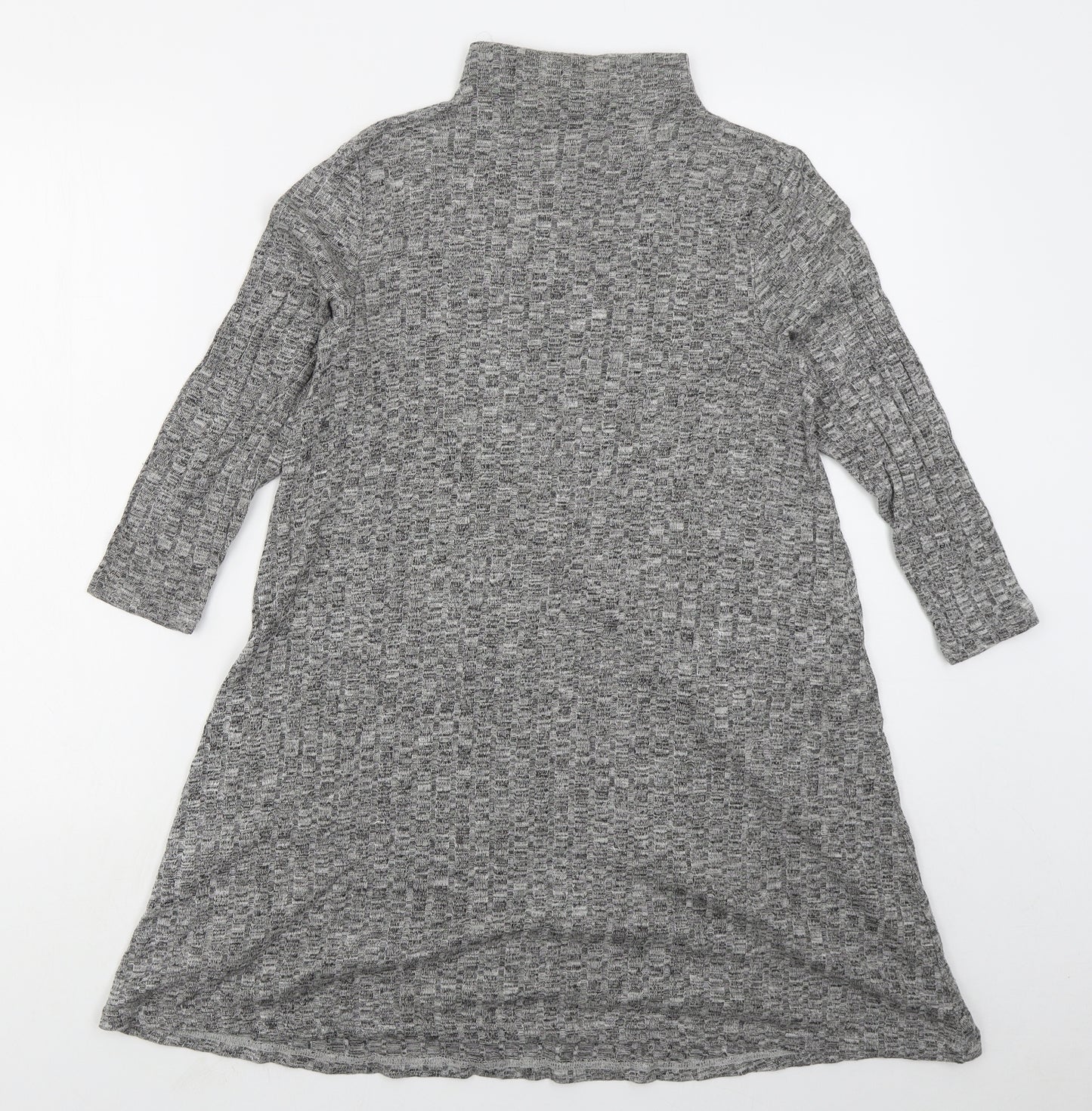 VERO MODA Womens Grey  Viscose Jumper Dress  Size S  Mock Neck Pullover
