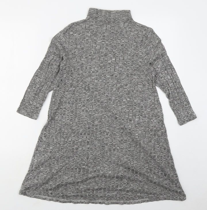 VERO MODA Womens Grey  Viscose Jumper Dress  Size S  Mock Neck Pullover