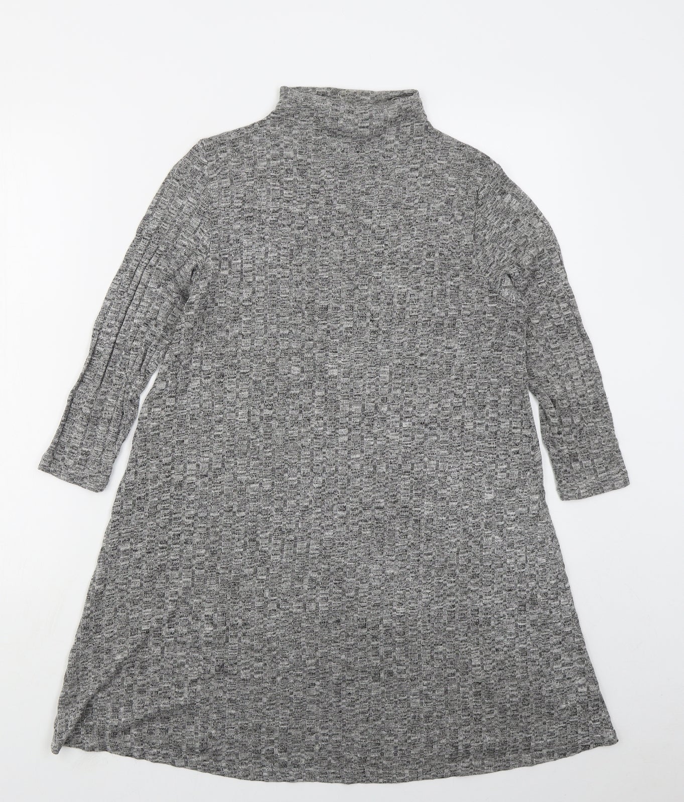 VERO MODA Womens Grey  Viscose Jumper Dress  Size S  Mock Neck Pullover