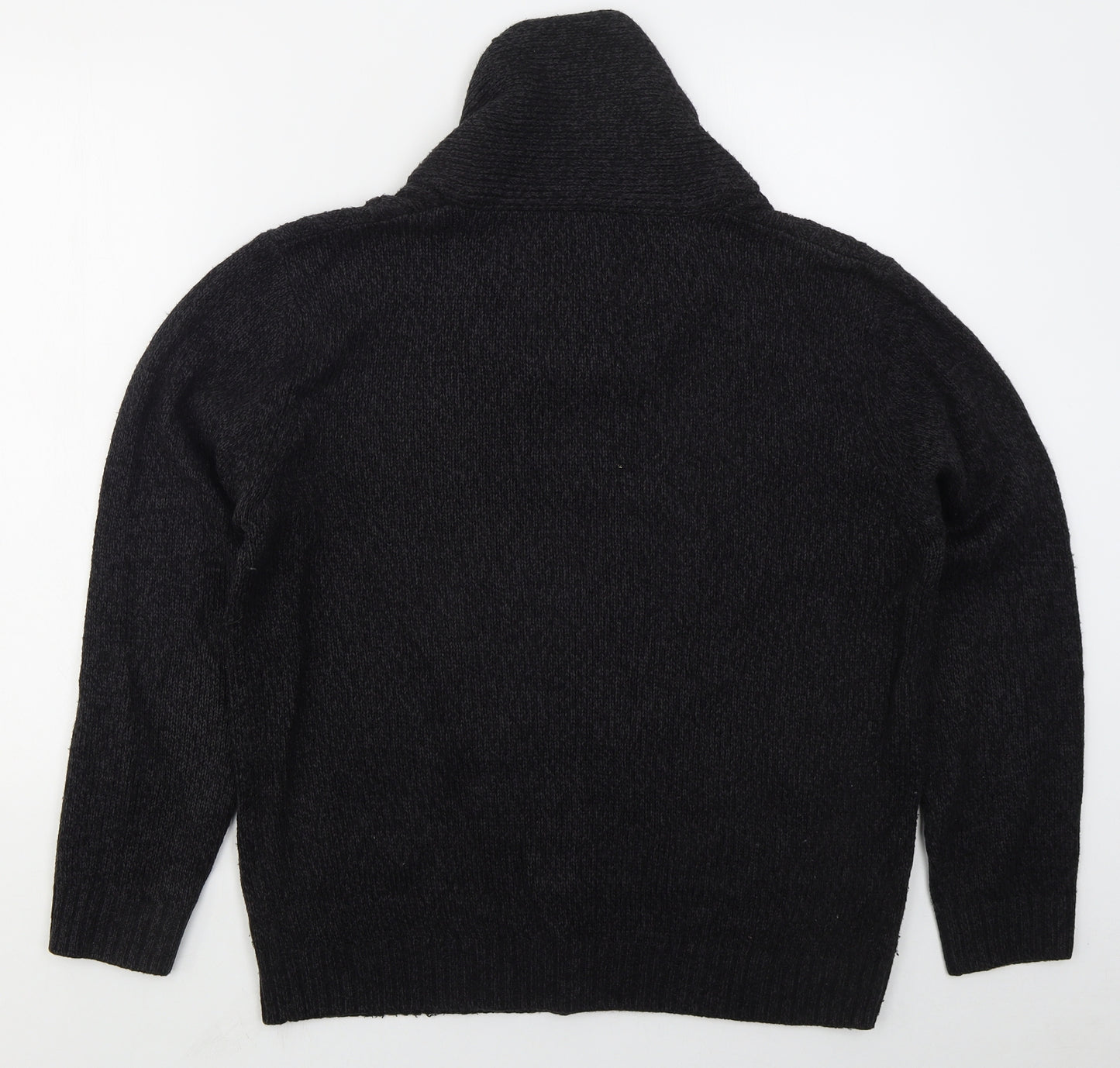 Matalan Mens Black Collared  Acrylic Pullover Jumper Size L