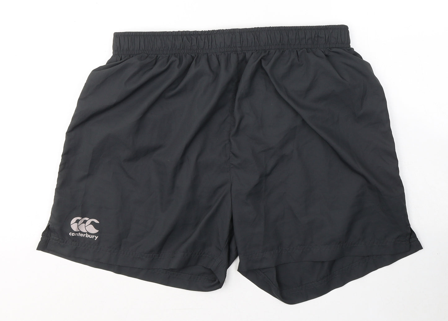 Canterbury Mens Grey  Polyester Sweat Shorts Size XL L6 in Regular Tie