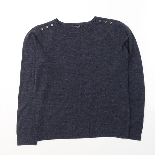 Atmosphere Womens Blue Round Neck  Acrylic Pullover Jumper Size 12