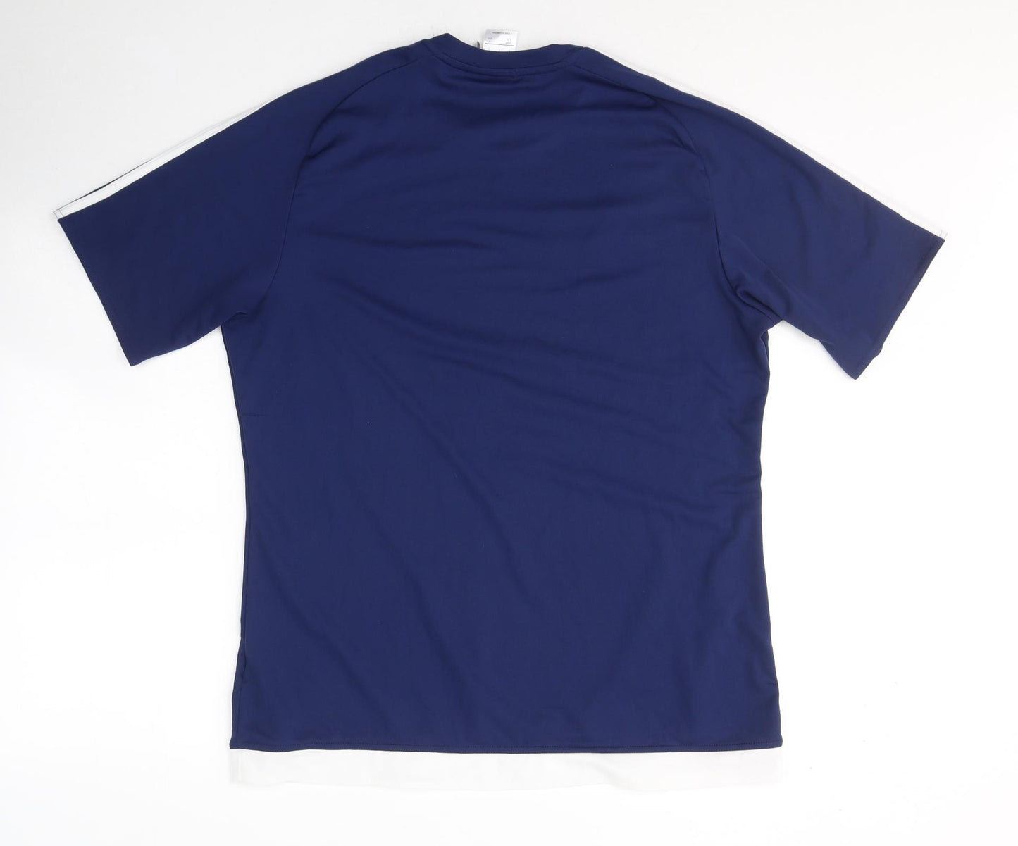 adidas Mens Blue  Polyester  T-Shirt Size L Round Neck