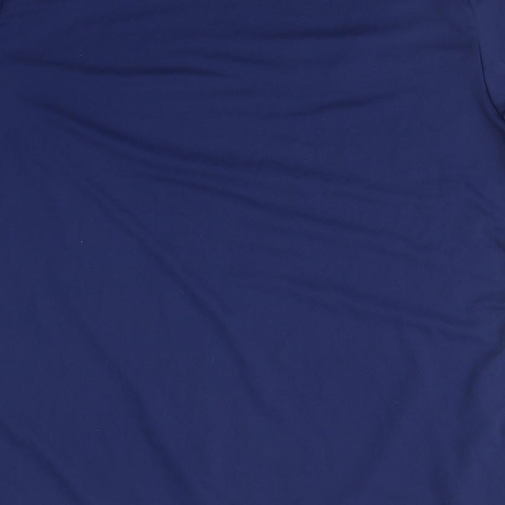adidas Mens Blue  Polyester  T-Shirt Size L Round Neck