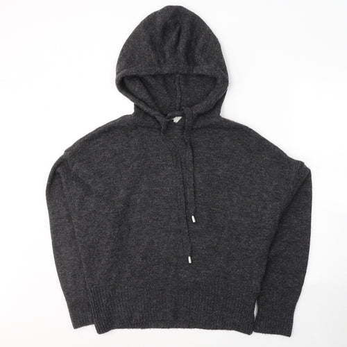 H&M Womens Grey  Acrylic Pullover Hoodie Size S  Pullover