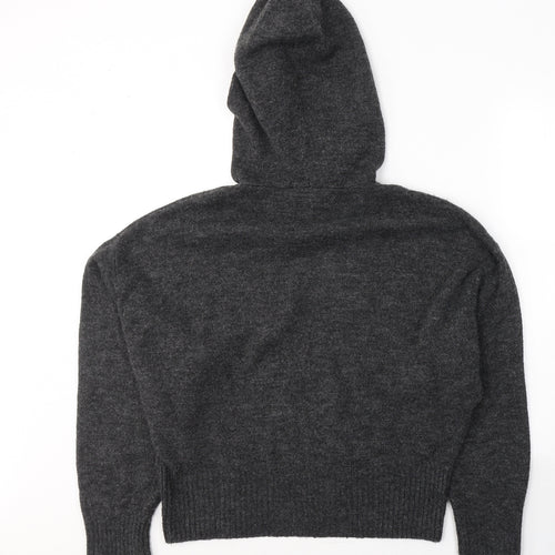 H&M Womens Grey  Acrylic Pullover Hoodie Size S  Pullover