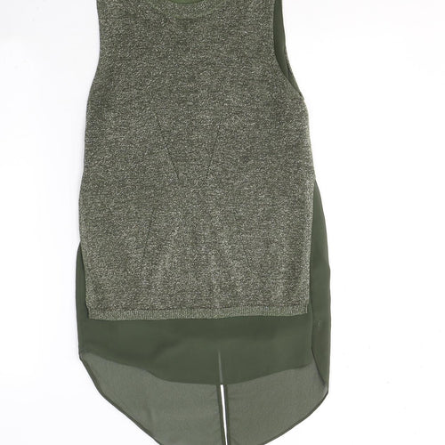 Oasis Womens Green  Viscose Tunic Blouse Size XS Round Neck