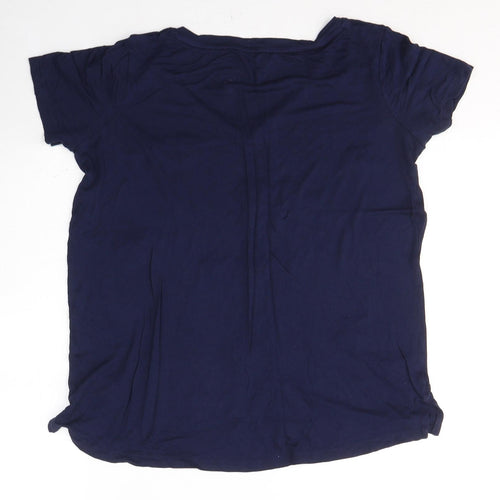 NEXT Womens Blue  Viscose Basic T-Shirt Size 6 Round Neck - Stars