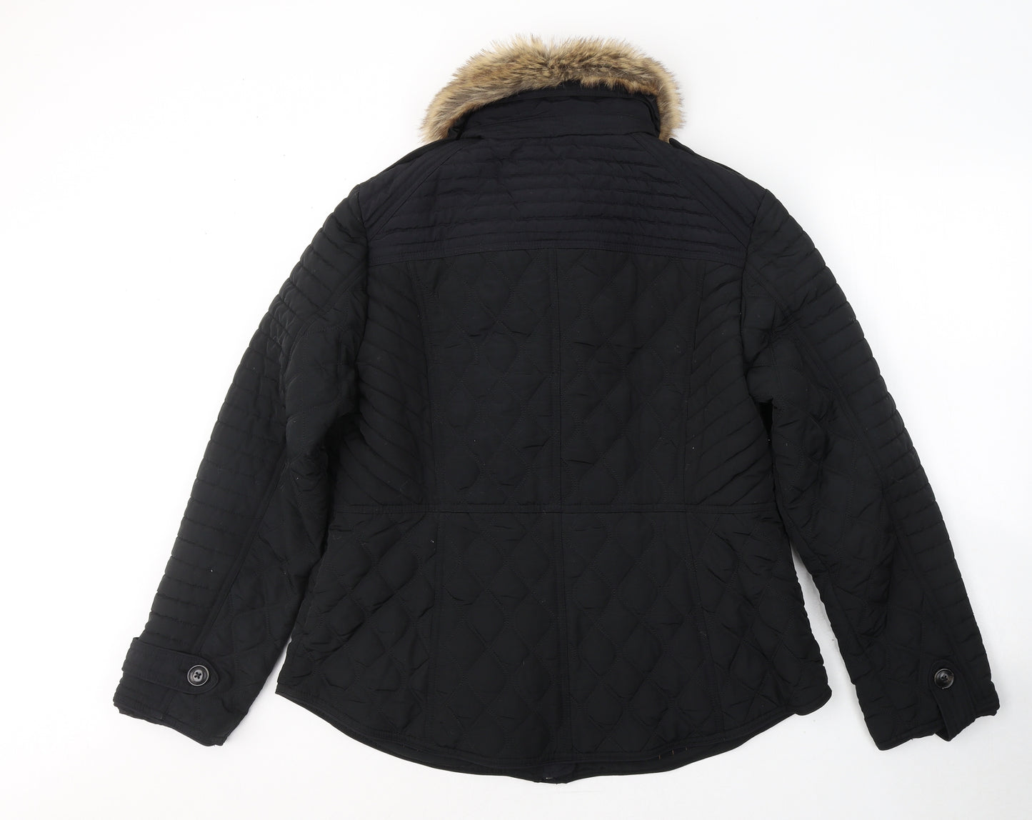 NEXT Womens Black   Quilted Coat Size 18  Zip
